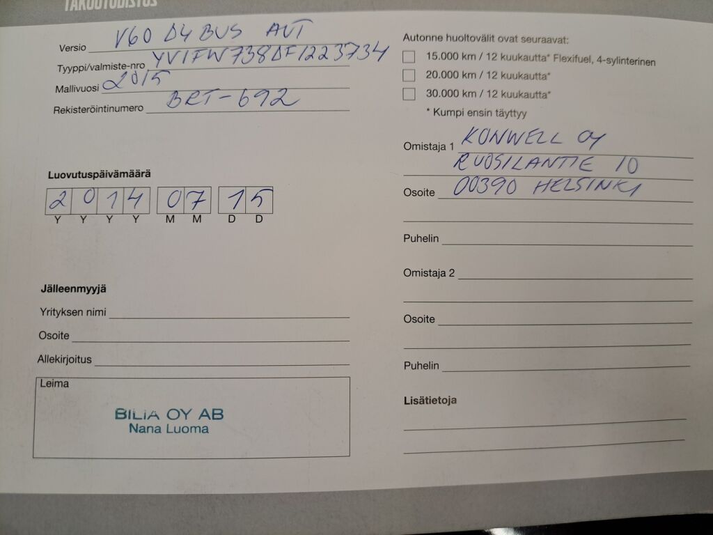 Volvo V60 2015 Musta