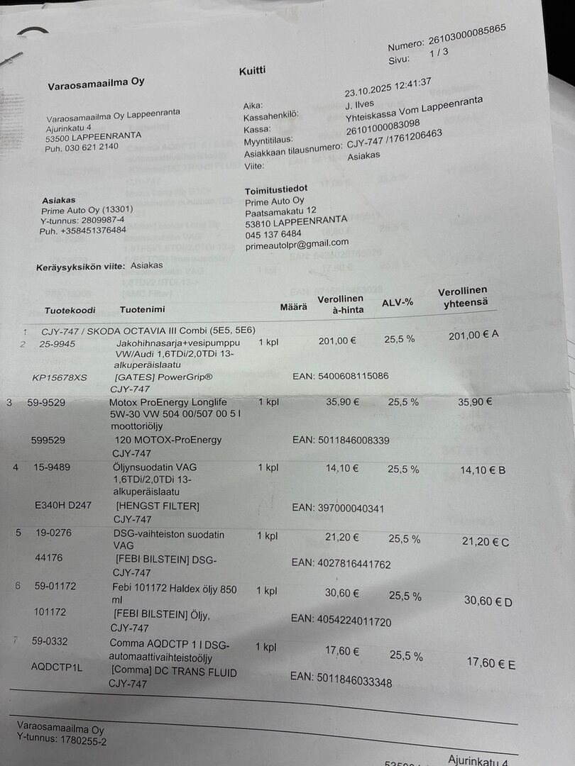 Skoda Octavia 2015 Valkoinen