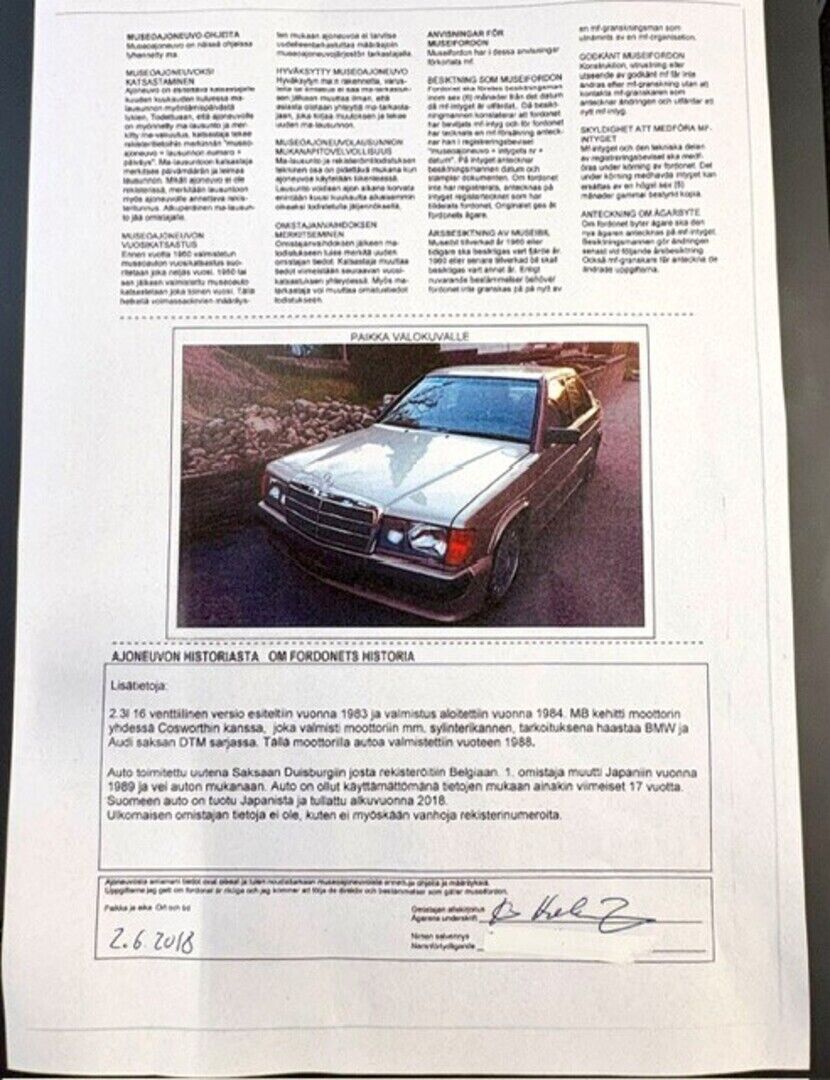Mercedes-Benz 190 1986 Harmaa