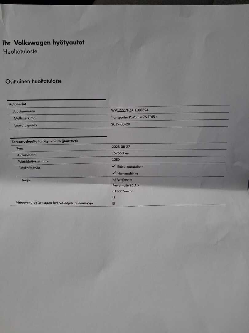 Volkswagen Transporter 2019 Punainen