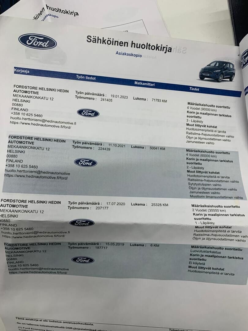 Ford Fiesta 2019 Sininen