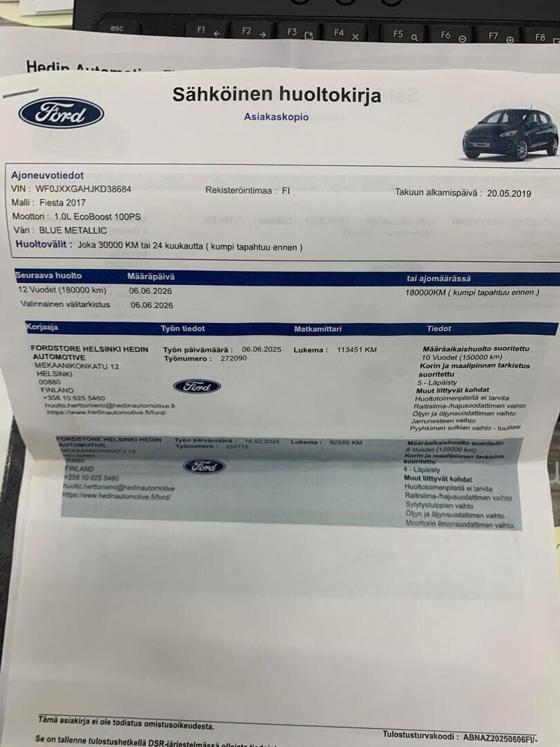 Ford Fiesta 2019 Sininen