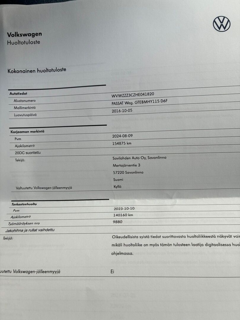 Volkswagen Passat 2017 Valkoinen