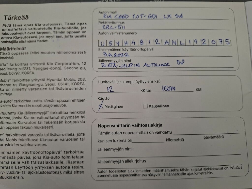 Kia Ceed 2022 Sininen