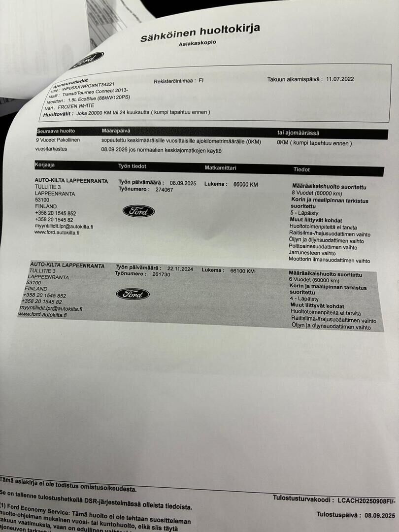 Ford Transit Connect 2022 Valkoinen