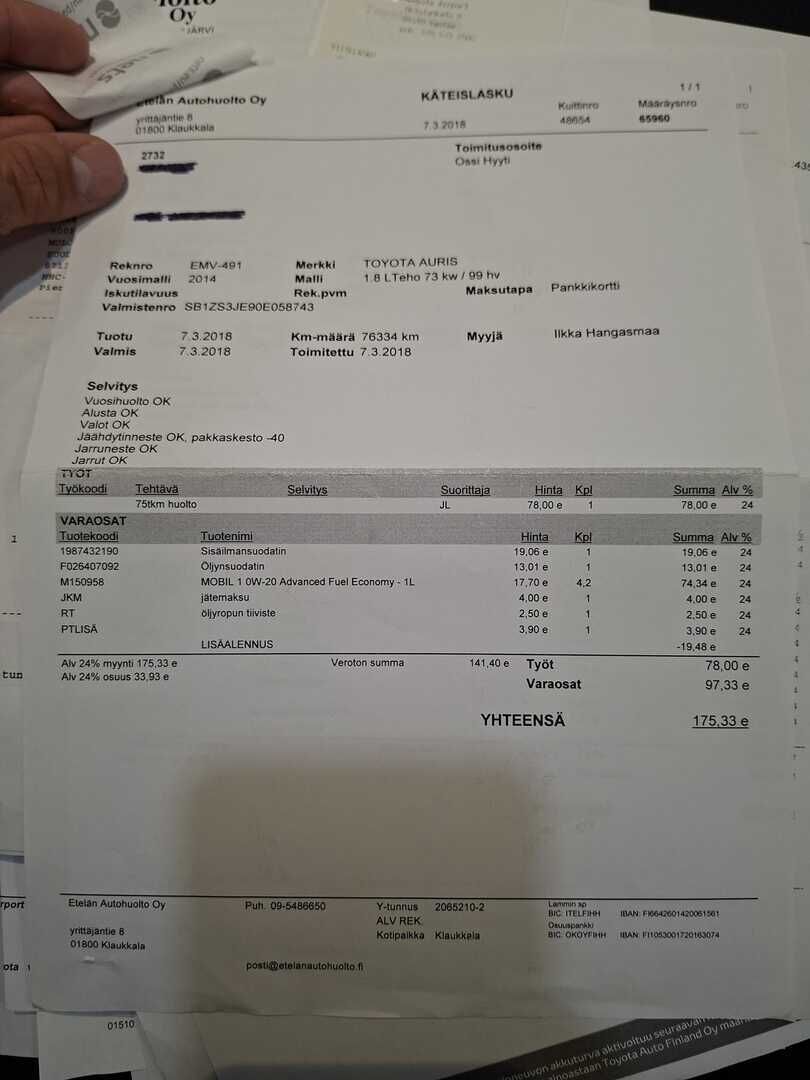 Toyota Auris 2014 Valkoinen