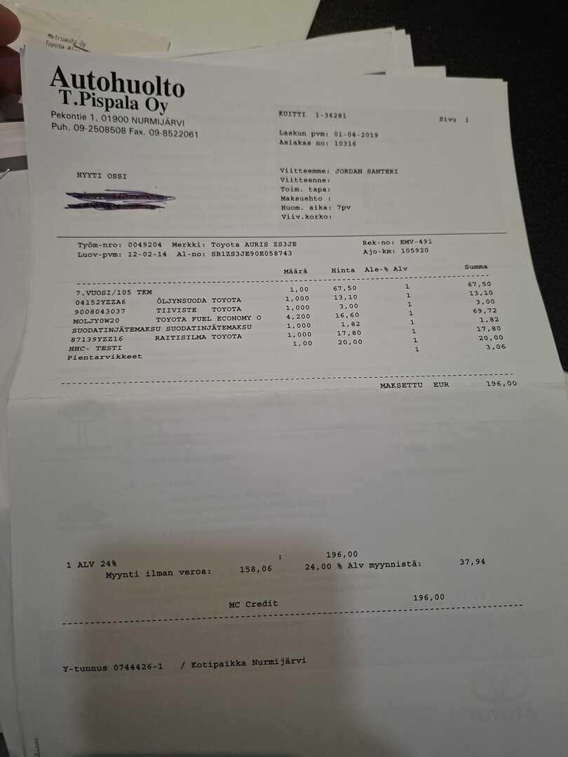 Toyota Auris 2014 Valkoinen