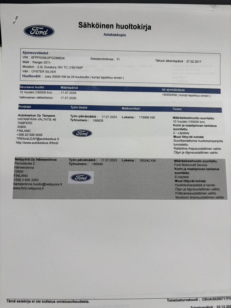 Ford Ranger 2017 Harmaa