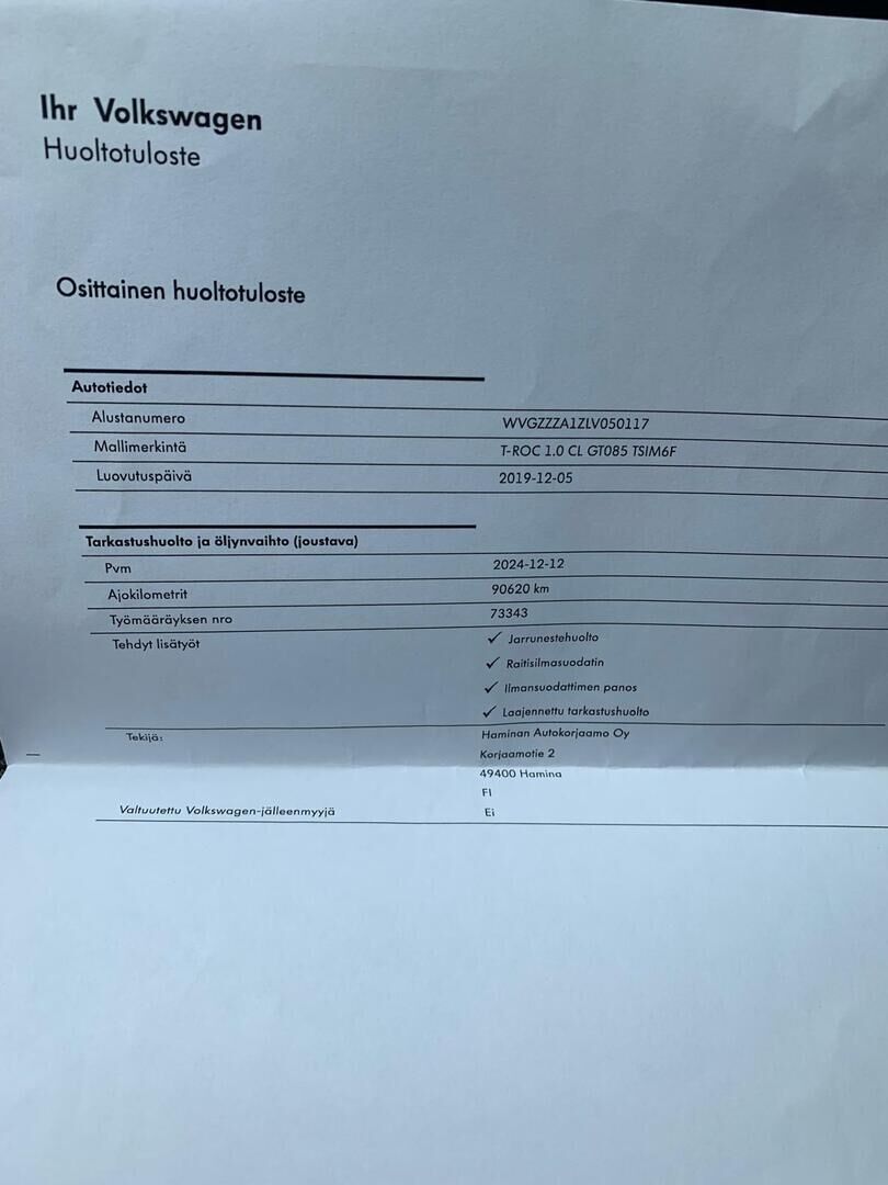 Volkswagen T-Roc 2019 Valkoinen