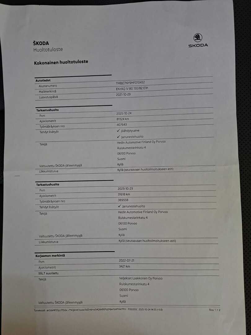 Skoda Enyaq 2021 Musta