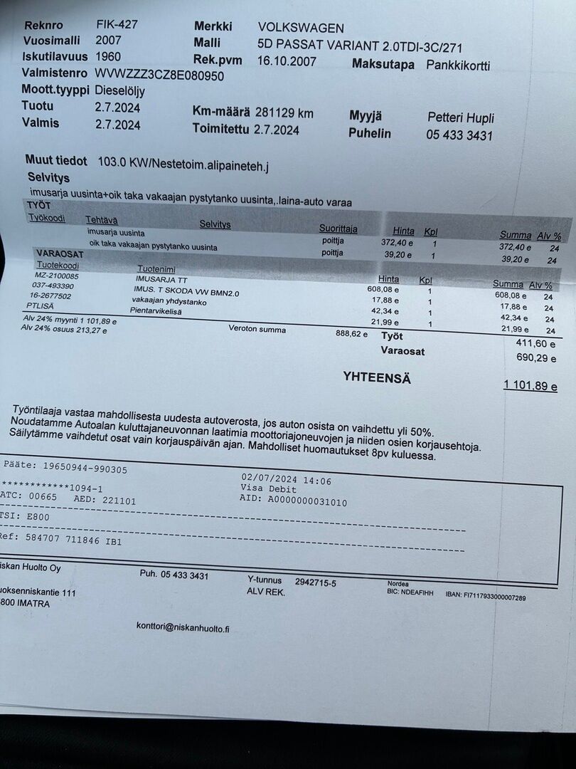 Volkswagen Passat 2008 Sininen