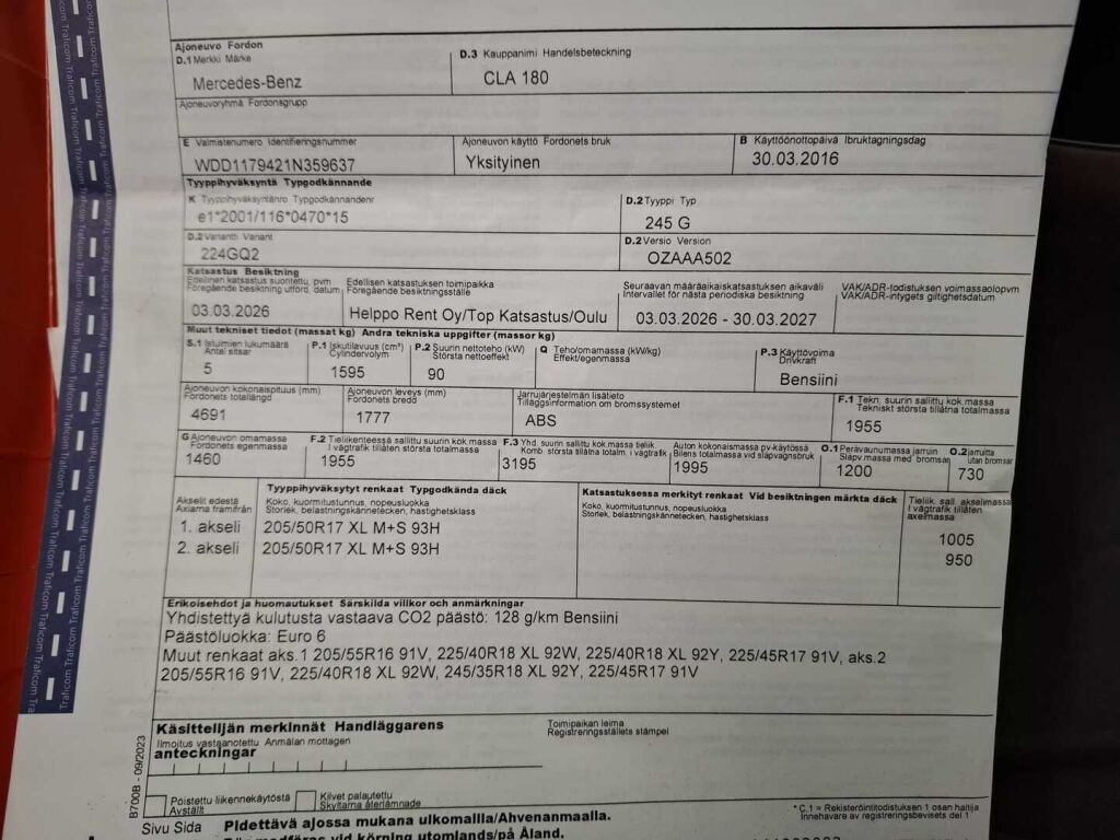 Mercedes-Benz CLA 2016 Valkoinen