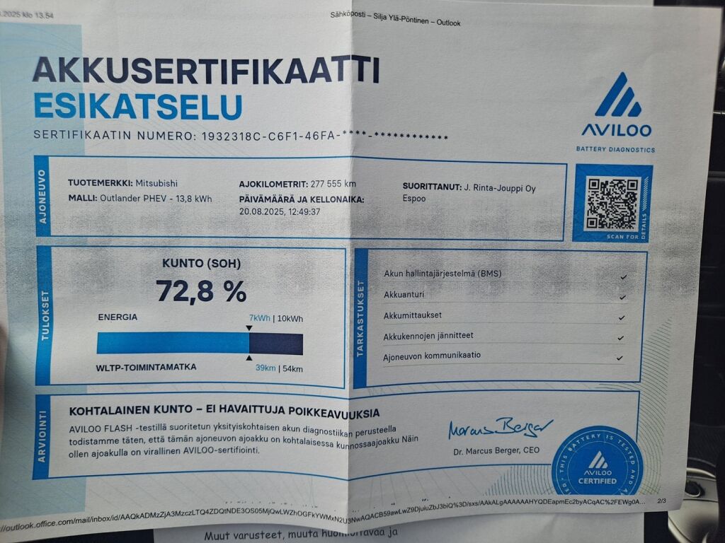 Mitsubishi Outlander PHEV 2021 Valkoinen