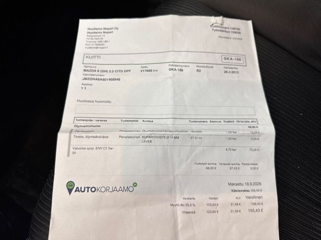 Mazda Mazda6 2013 Punainen