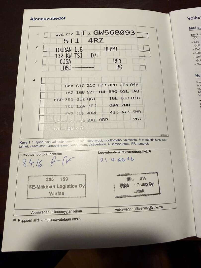 Volkswagen Touran 2016 Vihreä