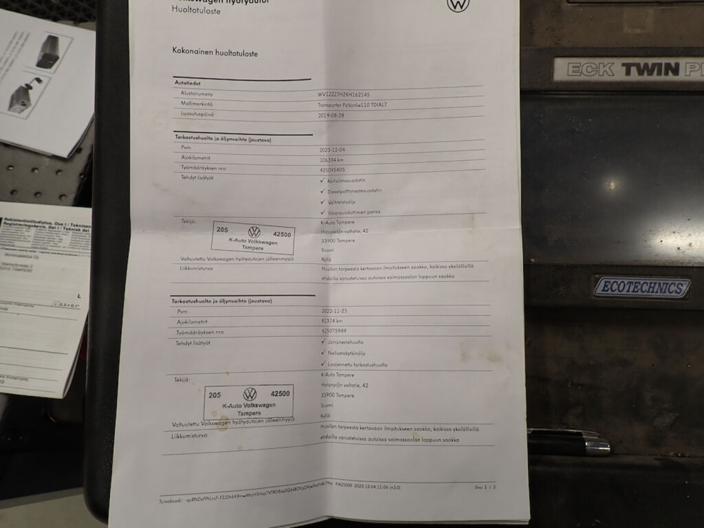 Volkswagen Transporter 2019 Valkoinen