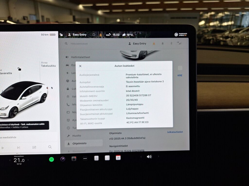 Tesla Model 3 2021 Valkoinen