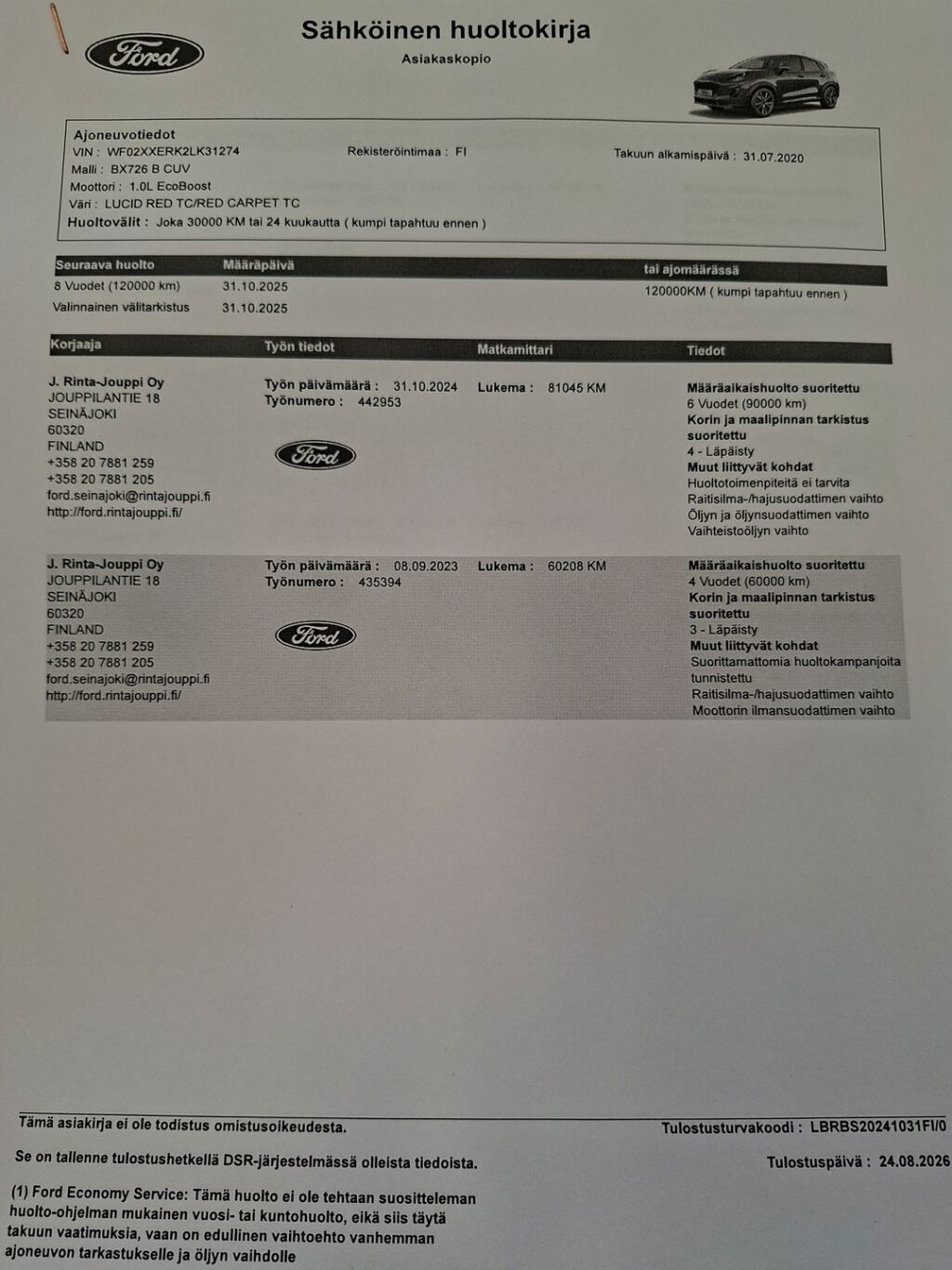Ford Puma 2020 Punainen