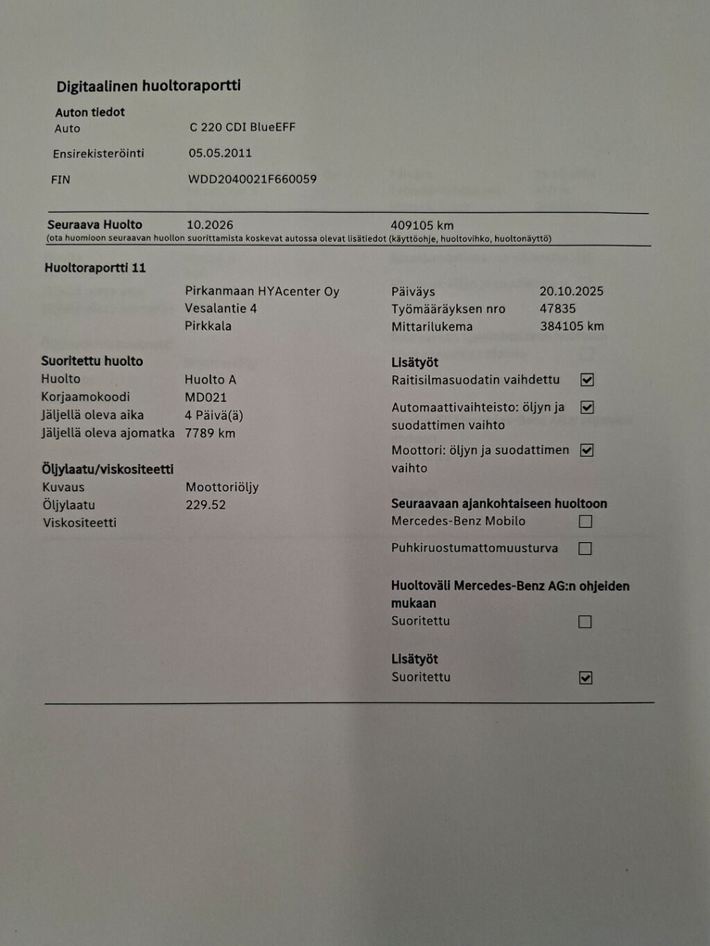 Mercedes-Benz C 2011 Musta