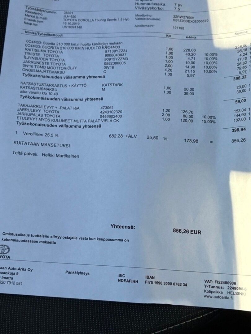 Toyota Corolla 2019 Valkoinen