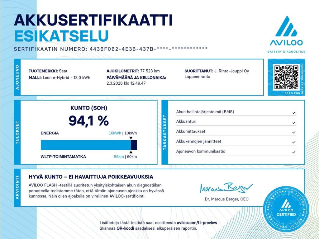 Cupra LEON SPORTSTOURER 2021 Valkoinen