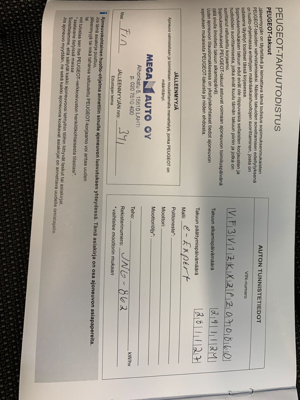 Peugeot e-Expert 2025 Valkoinen