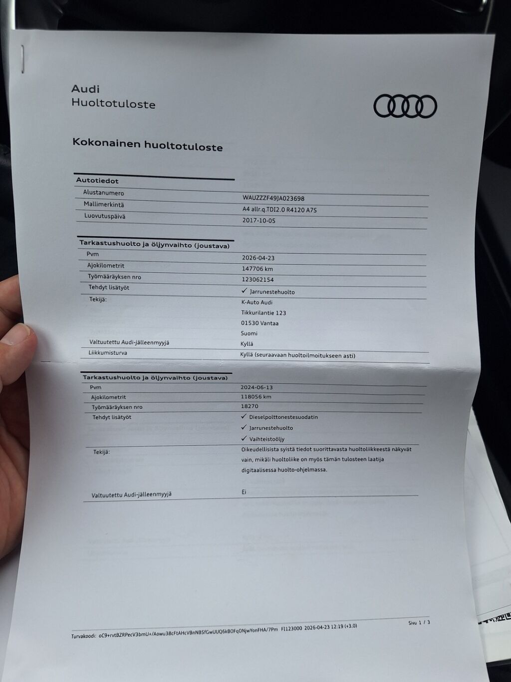 Audi A4 allroad quattro 2017 Sininen