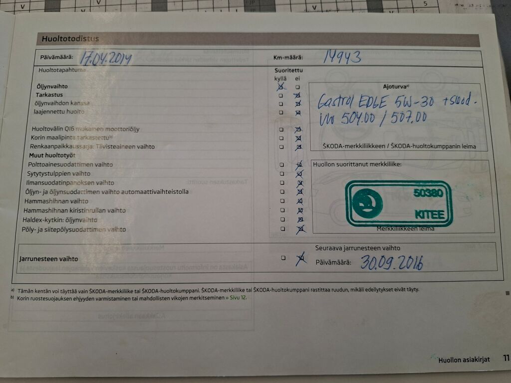 Skoda Octavia 2013 Valkoinen