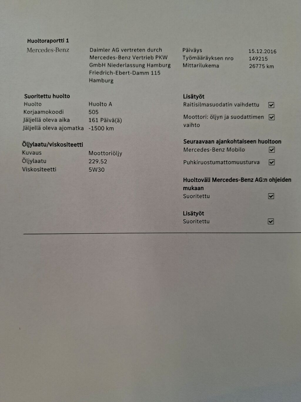 Mercedes-Benz C 2016 Sininen