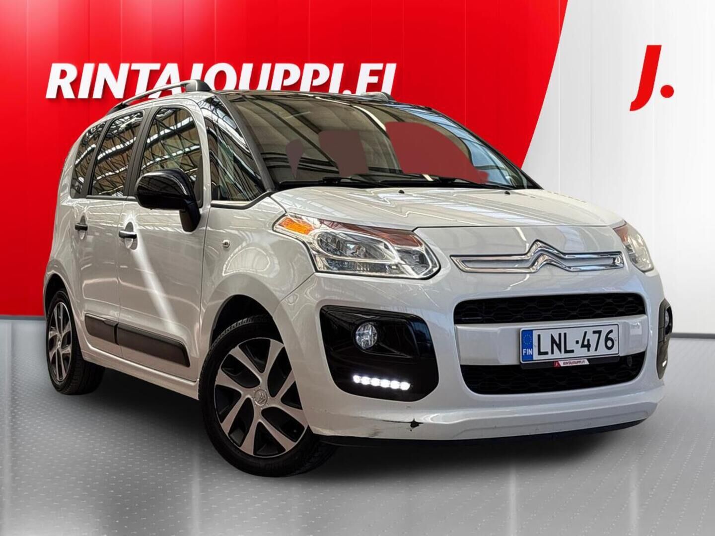 Valkoinen Citroen C3 Picasso