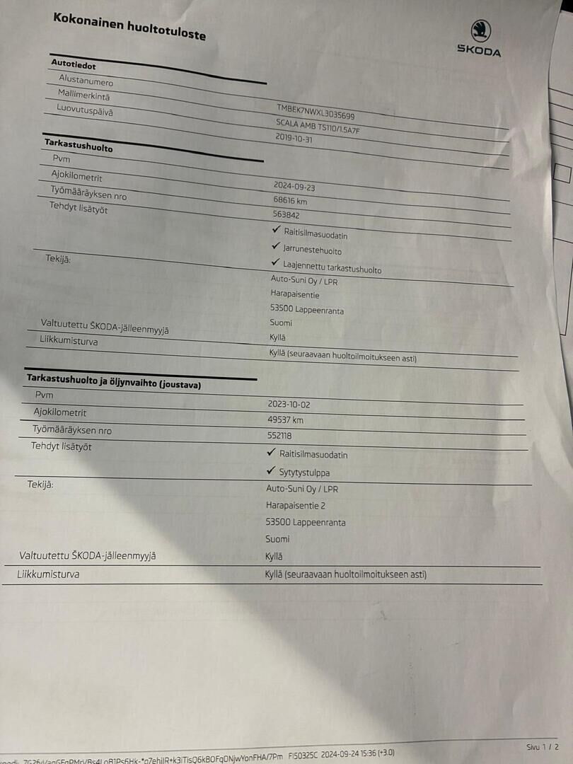 Skoda Scala 2020 Sininen