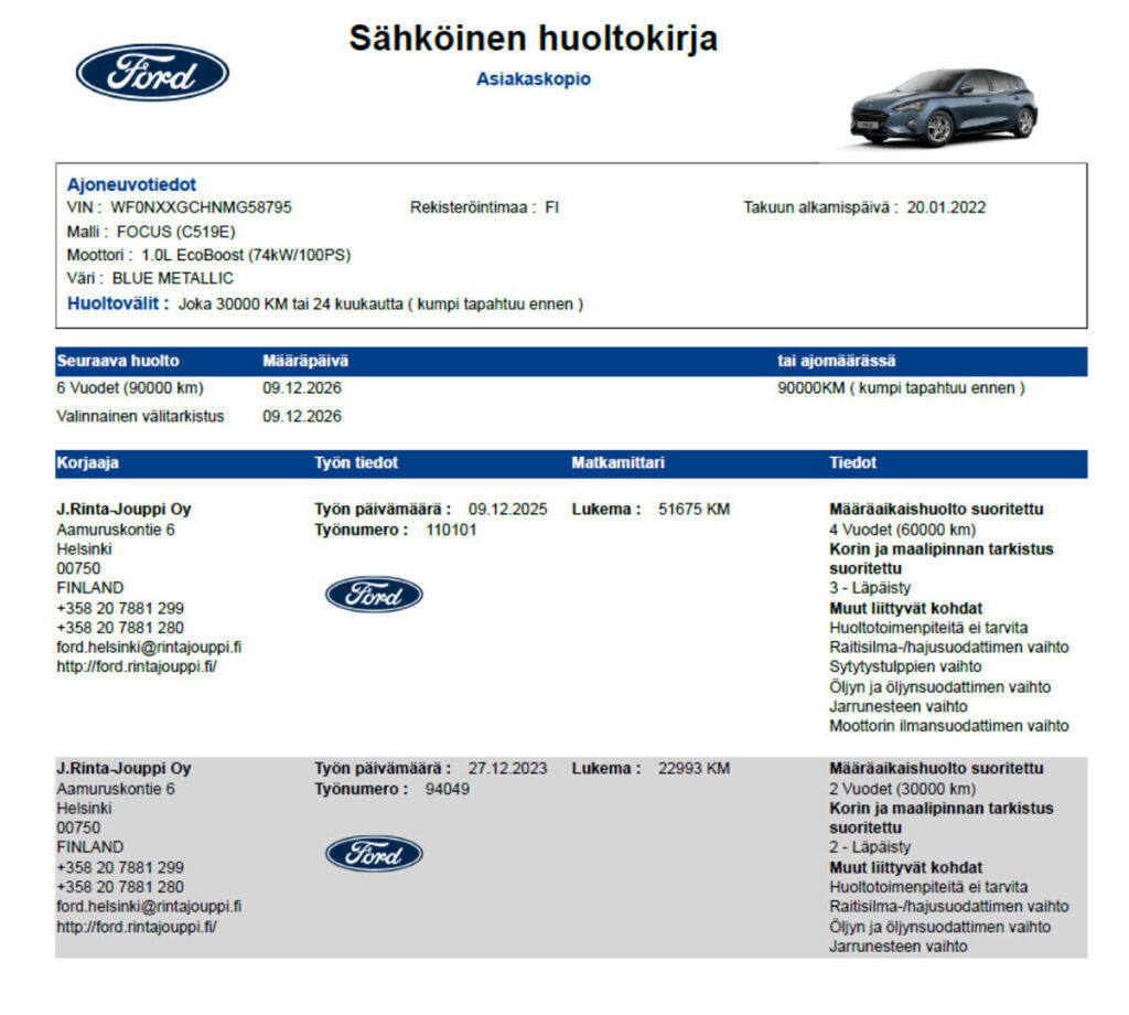 Ford Focus 2022 Sininen