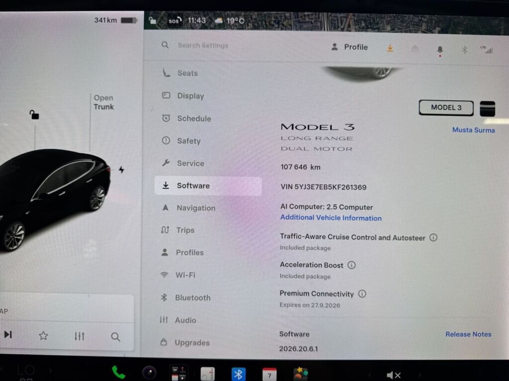 Tesla Model 3 2019 Musta