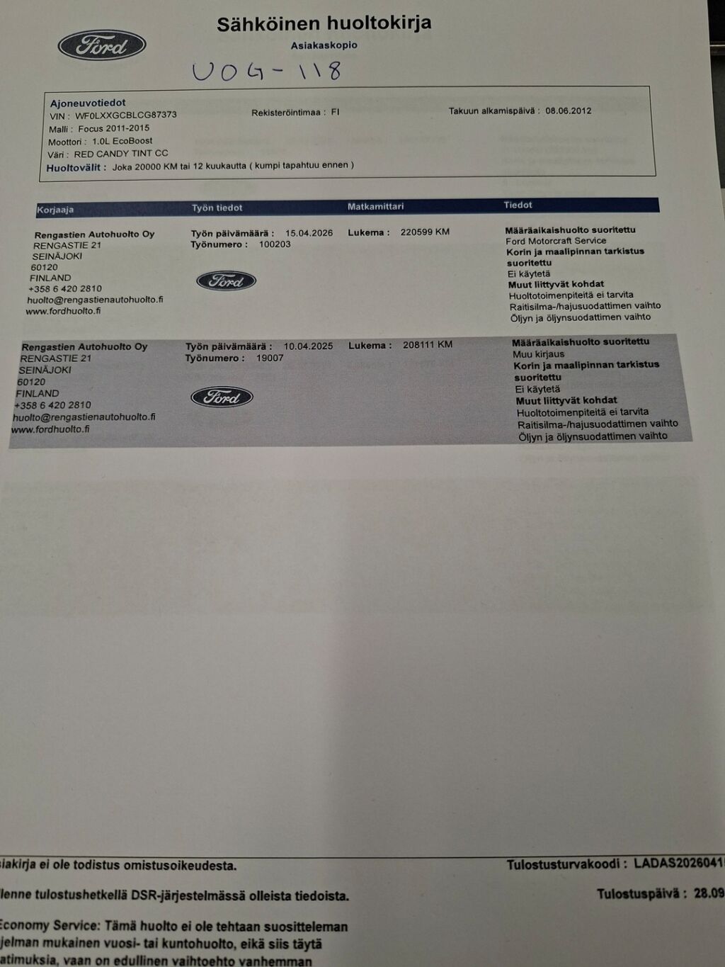 Ford Focus 2012 Punainen