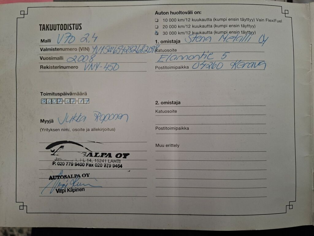 Volvo V70 2007 Musta