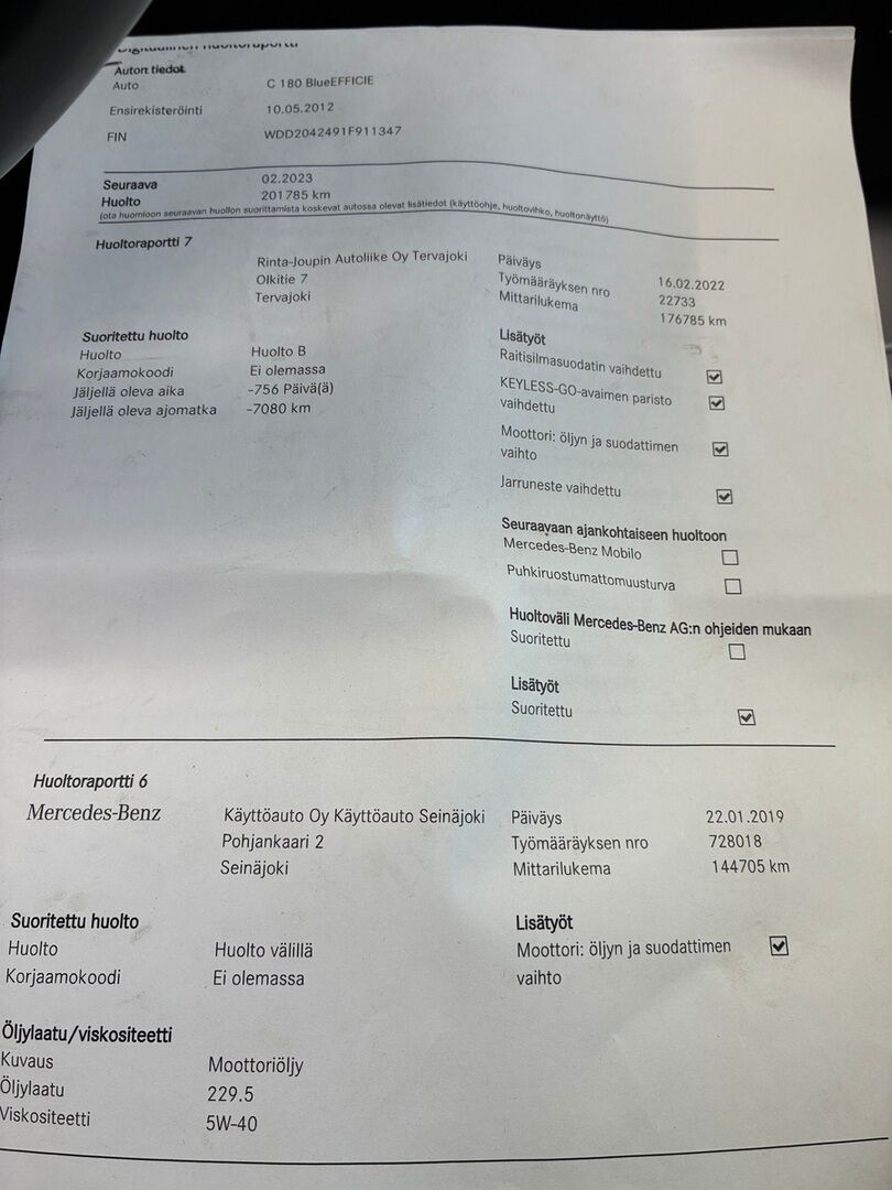 Mercedes-Benz C 2012 Valkoinen