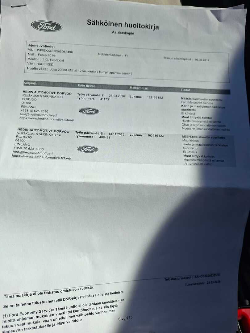 Ford Focus 2017 Punainen