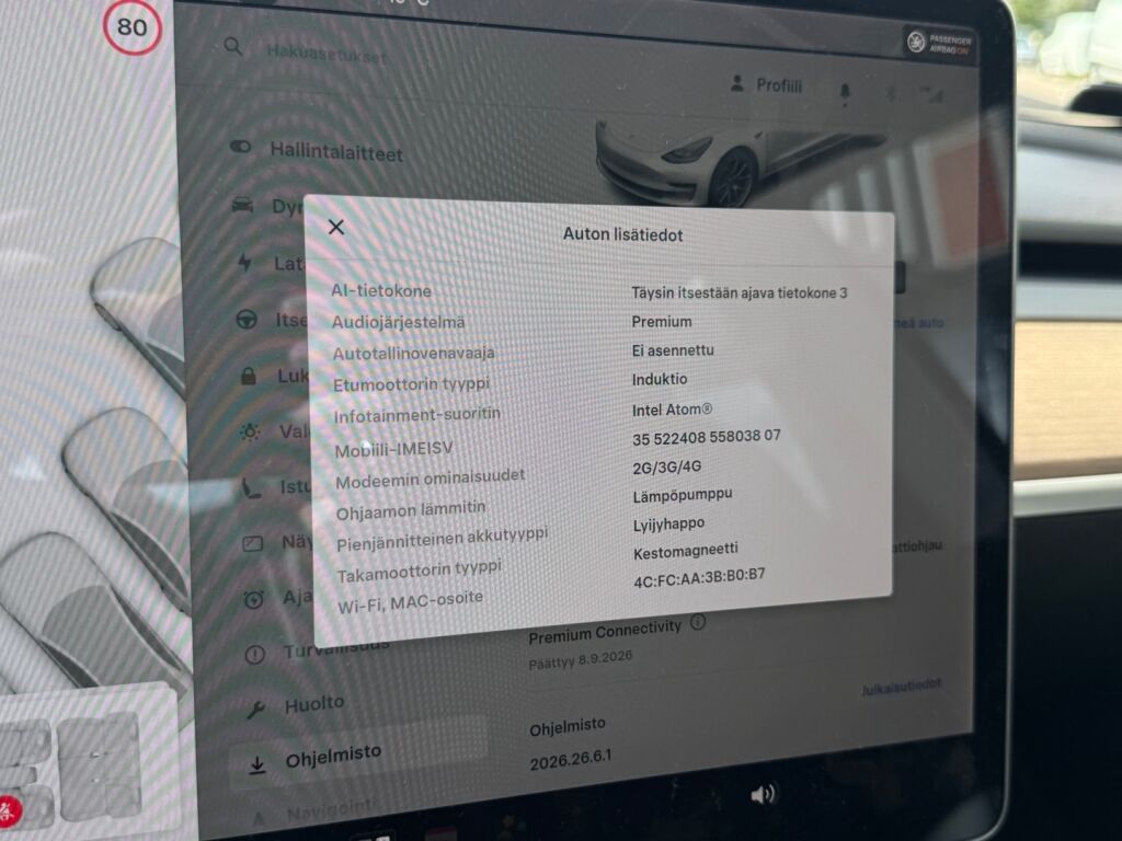 Tesla Model 3 2021 Valkoinen