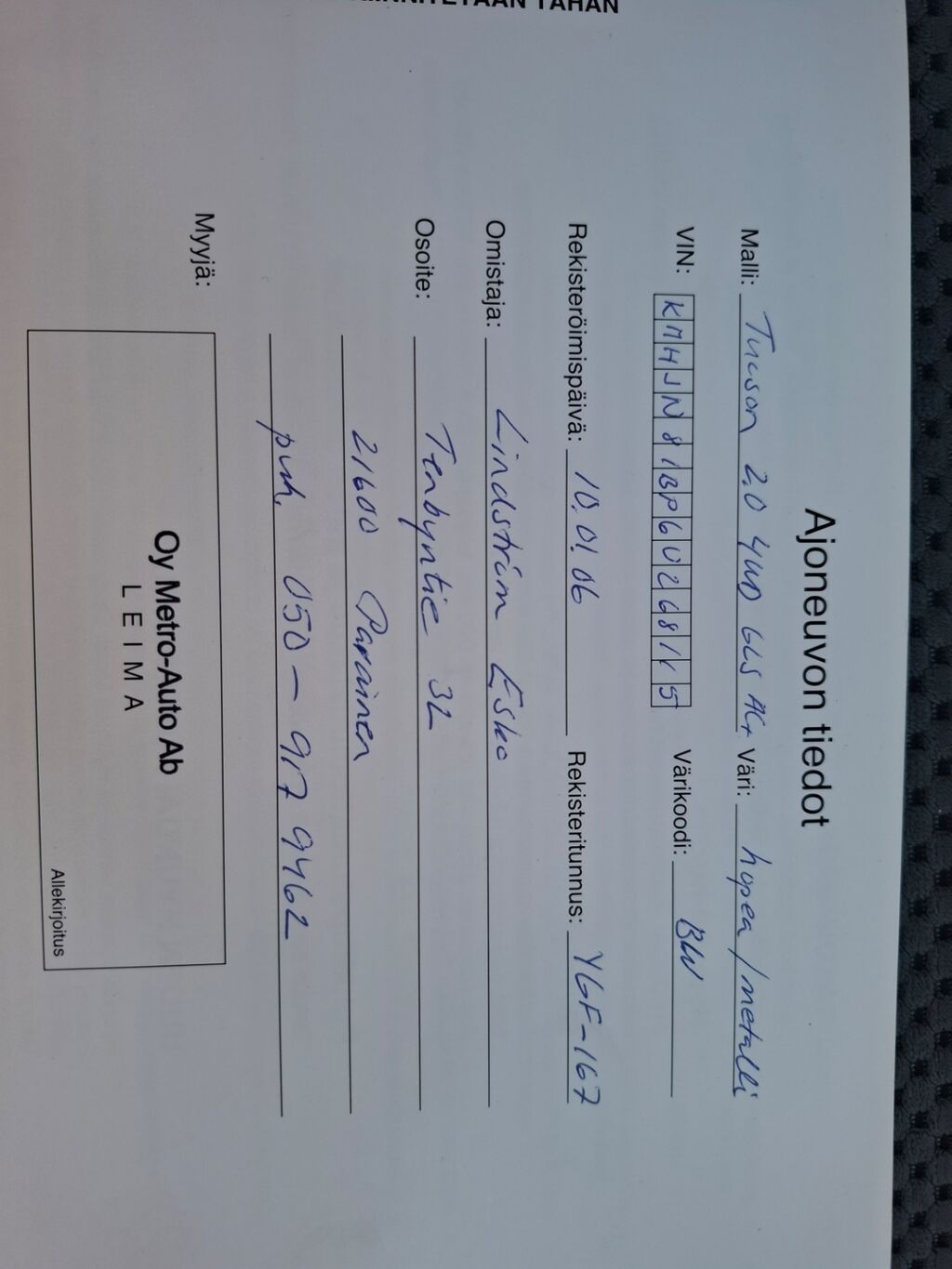 Hyundai Tucson 2006 Hopea