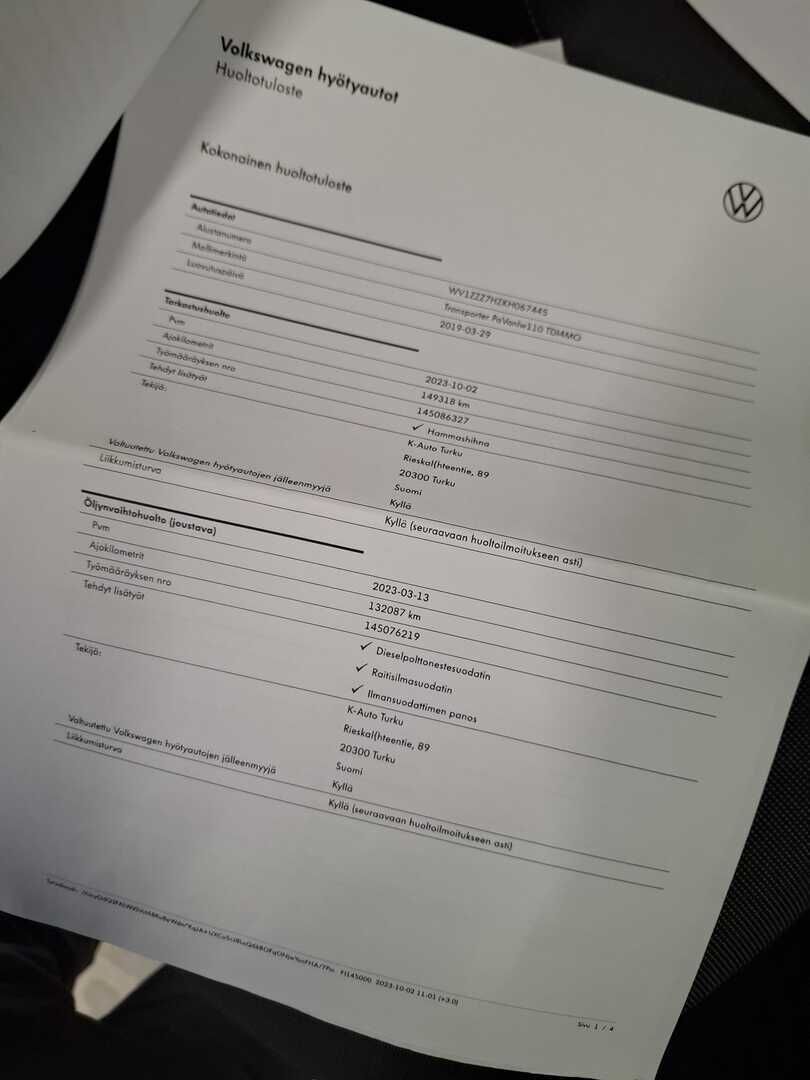 Volkswagen Transporter 2019 Valkoinen