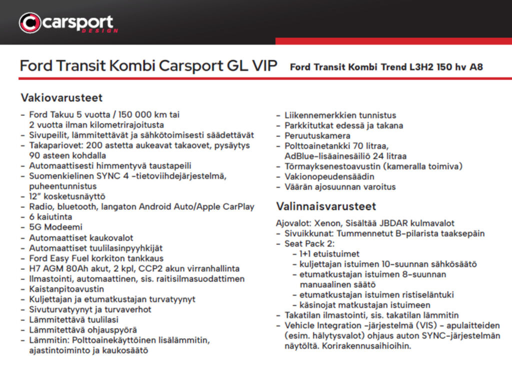 Ford Transit 2026 Musta