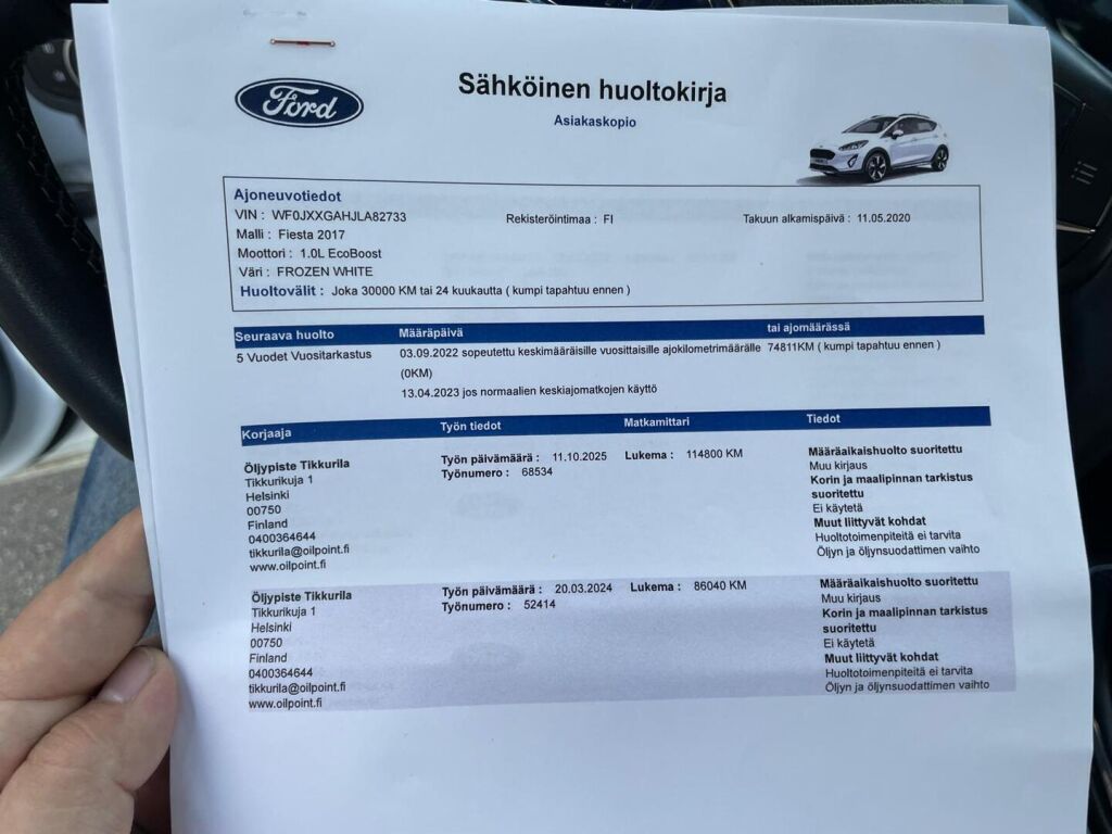 Ford Fiesta 2020 Valkoinen