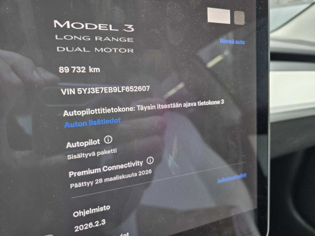 Tesla Model 3 2020 Valkoinen